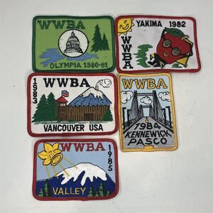5 Rare Vintage Washington State WWBA Patches Vancouver Olympia Yakima 1980 82-85